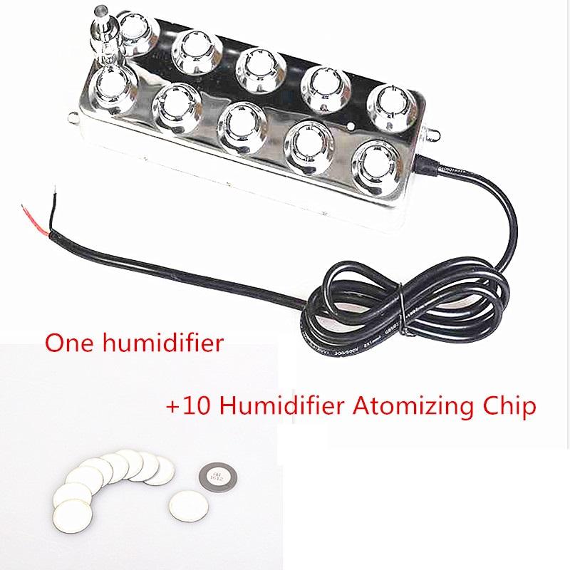 Humidifiers Industrial DC48V 10 Head Ultrasonic Mist Maker Fogger Air Humidifier For Fountain Pond Atomizer Greenhouse Hydroponics