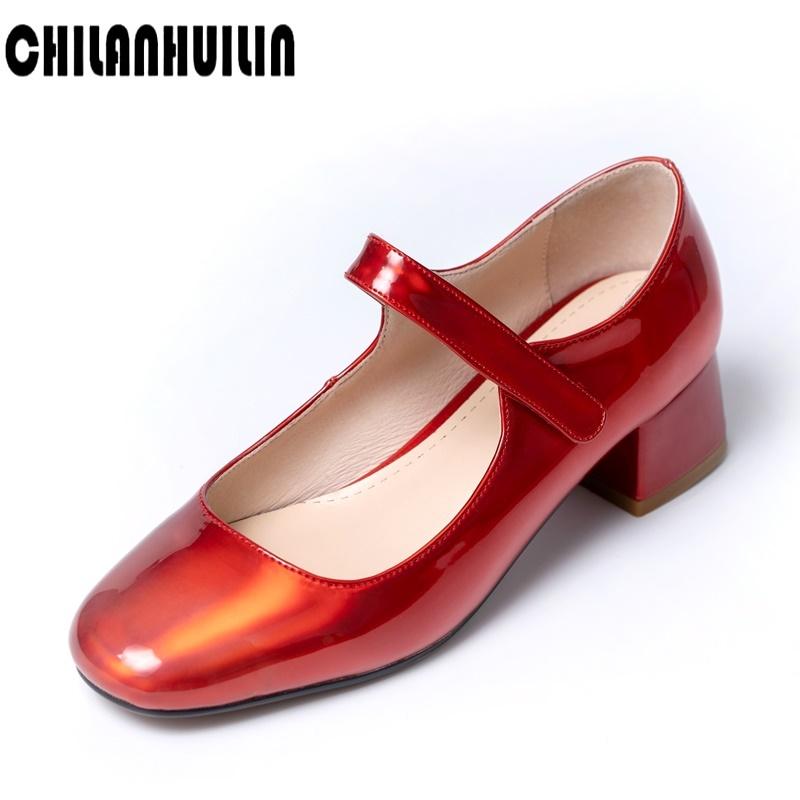 Dress Shoes Classic Mary Janes Genuine Leather Pumps Woman Brand Thick High Heels Women Party OL Spring Summer, Black
Dress Shoes Classic Mary Janes Genuine Leather Pumps Woman Brand Thick High Heels Women Party OL Spring Summer, Black