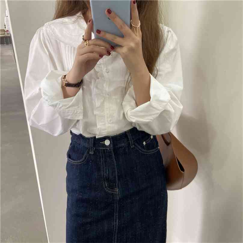 Vintage Shirts Solid Female Casual Tops Ruffle Office Lady Loose Fashion All Match Streetwear Blouses 210525, White
Vintage Shirts Solid Female Casual Tops Ruffle Office Lady Loose Fashion All Match Streetwear Blouses 210525, White