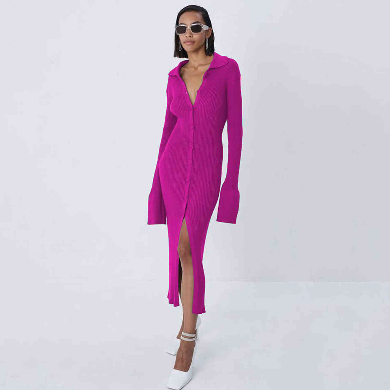 Sexy Long Knitted Cardigan Women Tops Female Fashion Slim Sweater Coat Solid Korean Autumn And Winter Casual Clothes 211109