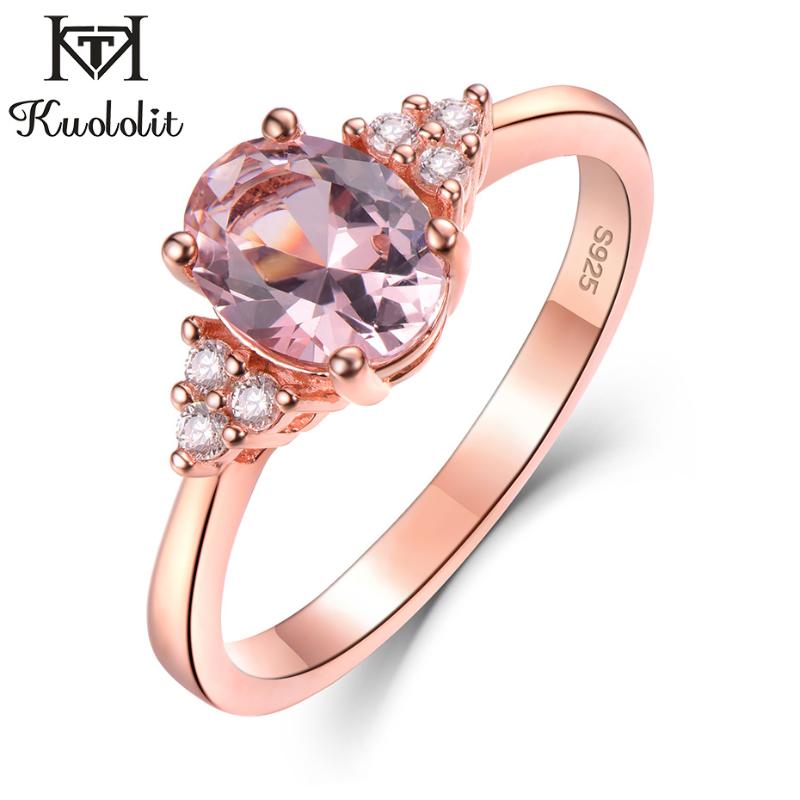 Cluster Rings Kuololit Pink Morganite Gemstone For Women 925 Sterling Silver Rose Color Oval Stone Ring Wedding Band Jewelry
Cluster Rings Kuololit Pink Morganite Gemstone For Women 925 Sterling Silver Rose Color Oval Stone Ring Wedding Band Jewelry