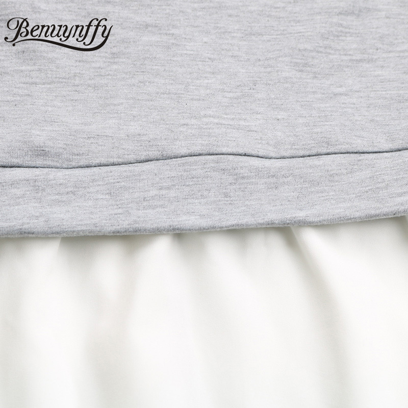 O-Neck Color Block Button Front Shirt Dress Women Spring Fashion Long Sleeve High Waist Female Short A-line 210510