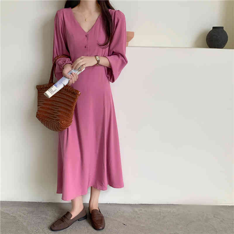 Formal Suit Dress Women Autumn Long Sleeve Minimalist Fashion OL Single Breasted V-neck es Vestidos 210421