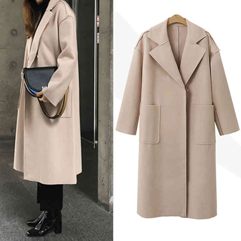 Paris Girl Elegant Solid Woolen Coat Female Batwing Long Sleeve Loose Thick Warm Coats Lady Single Button Korean Women Outerwear 210524, Khaki
Paris Girl Elegant Solid Woolen Coat Female Batwing Long Sleeve Loose Thick Warm Coats Lady Single Button Korean Women Outerwear 210524, Khaki