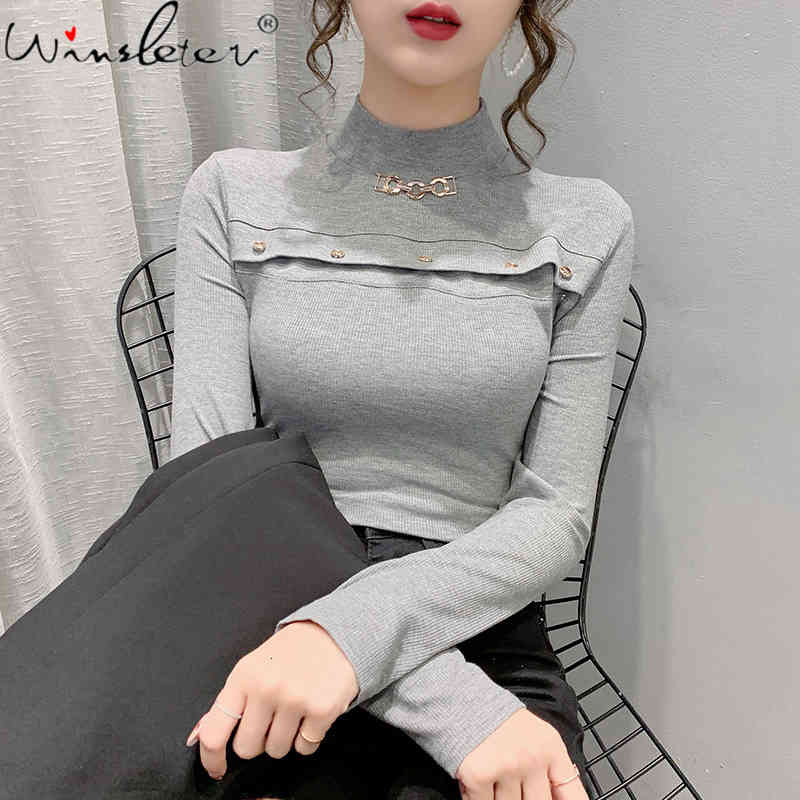 Women's T-Shirt Spring Fall Korean Style Women Fashion Sexy Button Hollow Out Tops Ropa Mujer All Match Cotton Tees 2021 T0N226A 5, Gray t-shirt
Women's T-Shirt Spring Fall Korean Style Women Fashion Sexy Button Hollow Out Tops Ropa Mujer All Match Cotton Tees 2021 T0N226A 5, Gray t-shirt