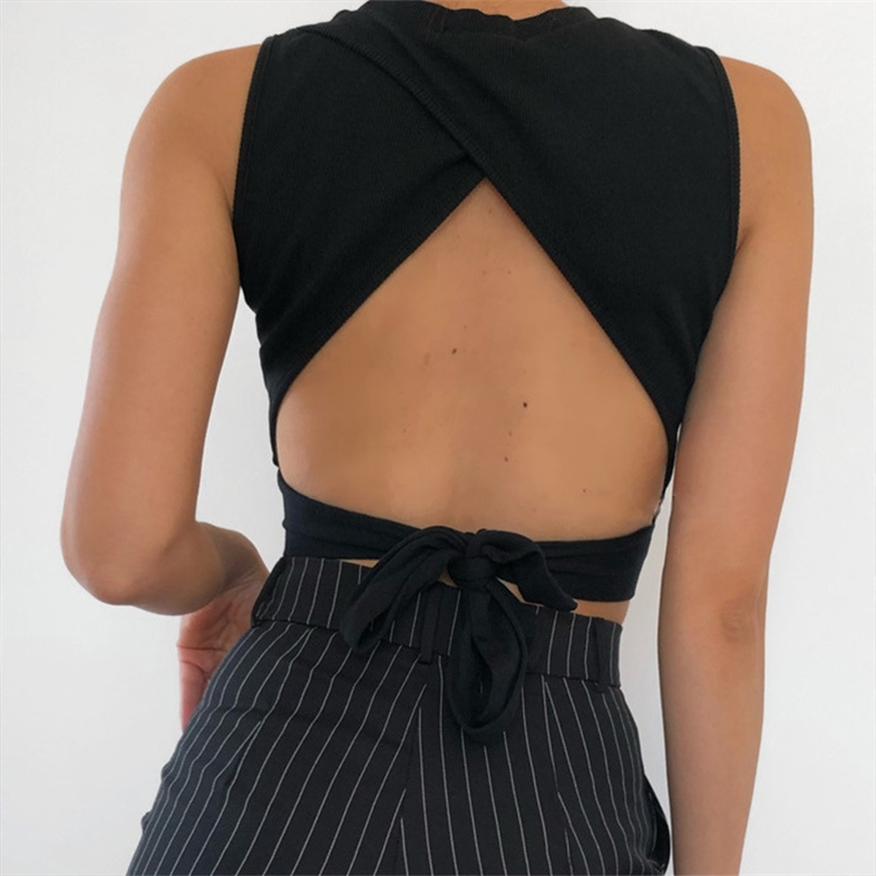 Sexy backless women tank top bandage slim crop summer casual streetwear s solid cotton soft criss cross 210607, Purple
Sexy backless women tank top bandage slim crop summer casual streetwear s solid cotton soft criss cross 210607, Purple