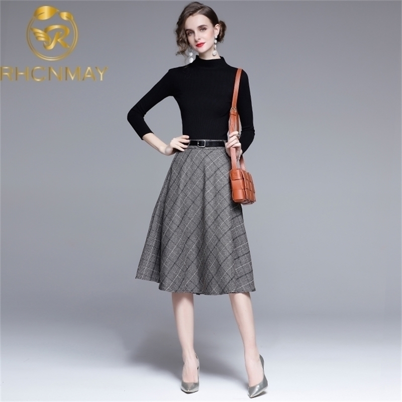 Elegant Women Sweater Top and Plaid Skirt 2 Piece Set fashion Autumn Winter O-Neck Knitted Top+ Lady 210520, Picture color
Elegant Women Sweater Top and Plaid Skirt 2 Piece Set fashion Autumn Winter O-Neck Knitted Top+ Lady 210520, Picture color