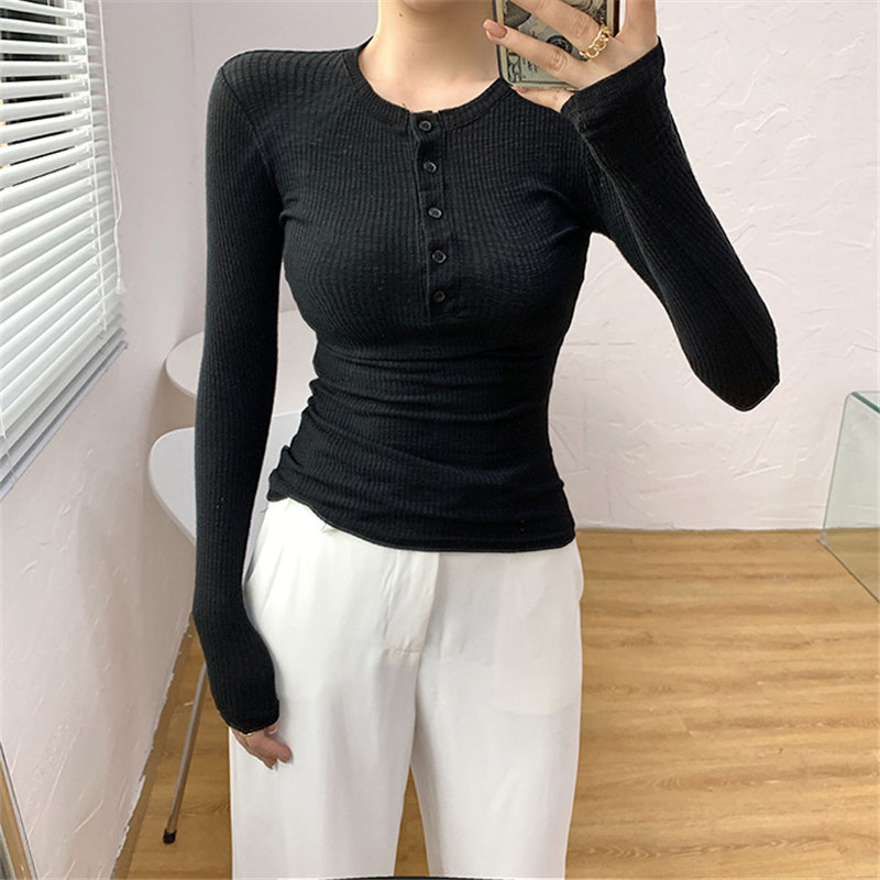 Spring Basic Office Lady Minimalist Tops Sexy Solid Women High Street All Match Brief Arrival T-shirt 210421
