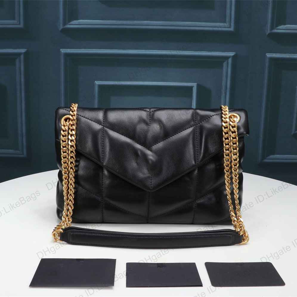 LOULOU Puffer Soft Genuine Leather 2021 Luxurys Designers Shoulder Bag Women Fashion Tote Handbag Purse Crossbody Chain Bags Detchable Strap Flap, Gold chain
LOULOU Puffer Soft Genuine Leather 2021 Luxurys Designers Shoulder Bag Women Fashion Tote Handbag Purse Crossbody Chain Bags Detchable Strap Flap, Gold chain