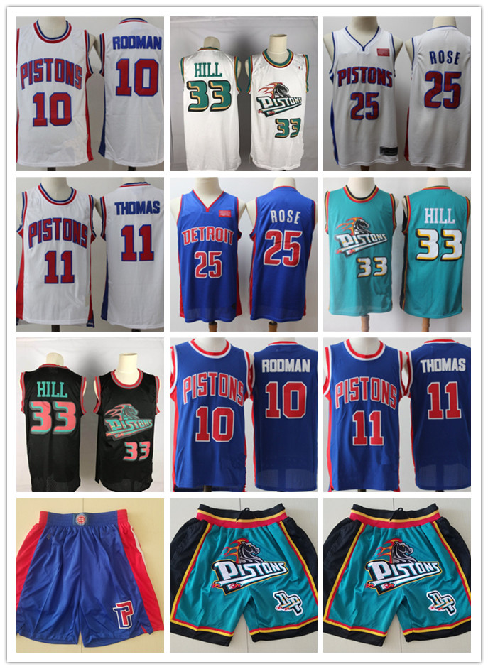 2020 Mens DetroitPistonsJersey Throwback Grant 33 Hill Isiah 11 Thomas Dennis 10 Rodman blue white Basketball Shorts Basketball, Black;red
2020 Mens DetroitPistonsJersey Throwback Grant 33 Hill Isiah 11 Thomas Dennis 10 Rodman blue white Basketball Shorts Basketball, Black;red