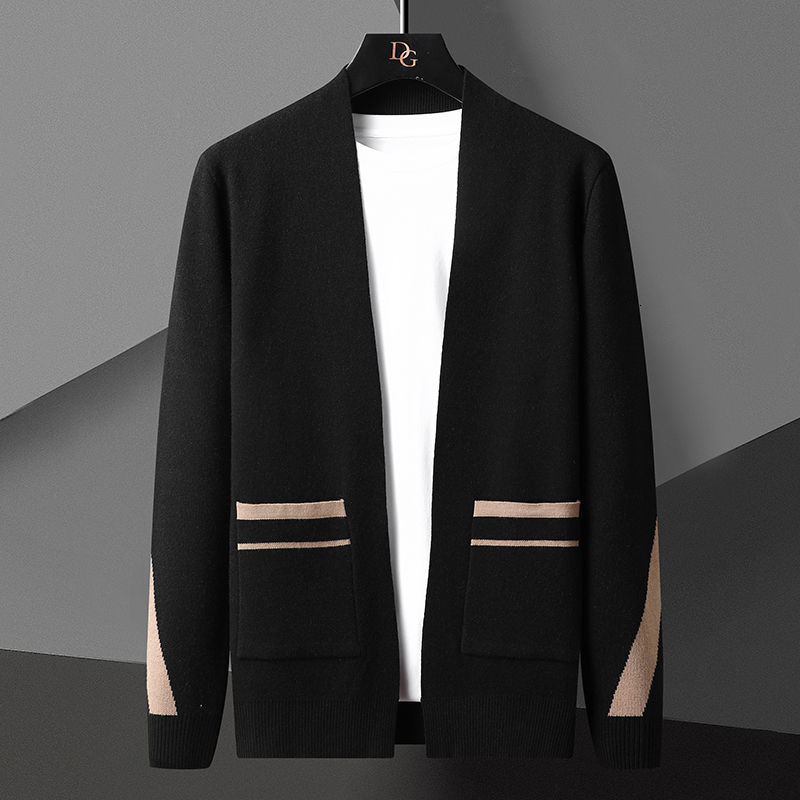 Korean Fall Contrast Stitching Knitting Cardigan Men Long Sleeve Slim Sweater Cardigan Men Garment Coat Noel Kazak Heren Sweater, Black
Korean Fall Contrast Stitching Knitting Cardigan Men Long Sleeve Slim Sweater Cardigan Men Garment Coat Noel Kazak Heren Sweater, Black