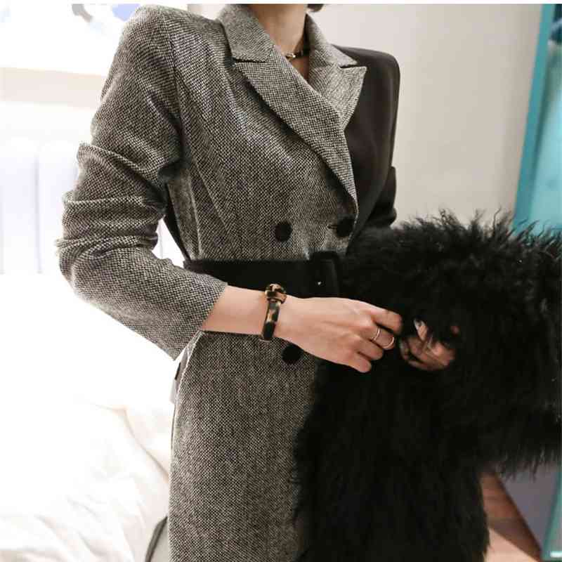High quality Fashion Women's Romper Jumpsuit Autumn Long Sleeve Notched Solid Color Overalls Office OL Hit color Jumpsuits 210519