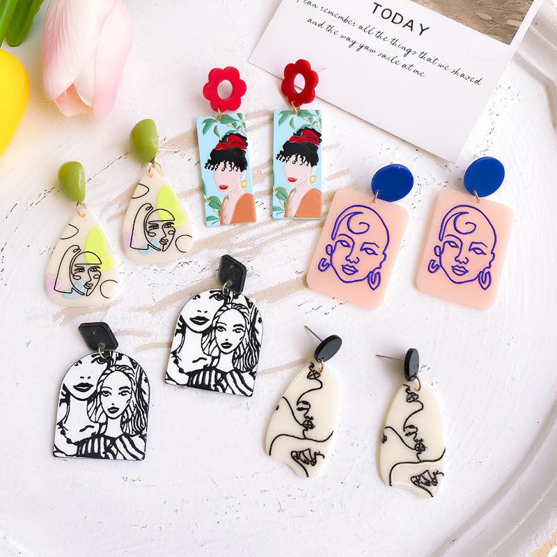 Dangle & Chandelier Artist Face Drop Earring Abstract Geometric Flower Acrylic Earrings For Women Colorful Summer Trendy Jewelry Girls Gifts
Dangle & Chandelier Artist Face Drop Earring Abstract Geometric Flower Acrylic Earrings For Women Colorful Summer Trendy Jewelry Girls Gifts