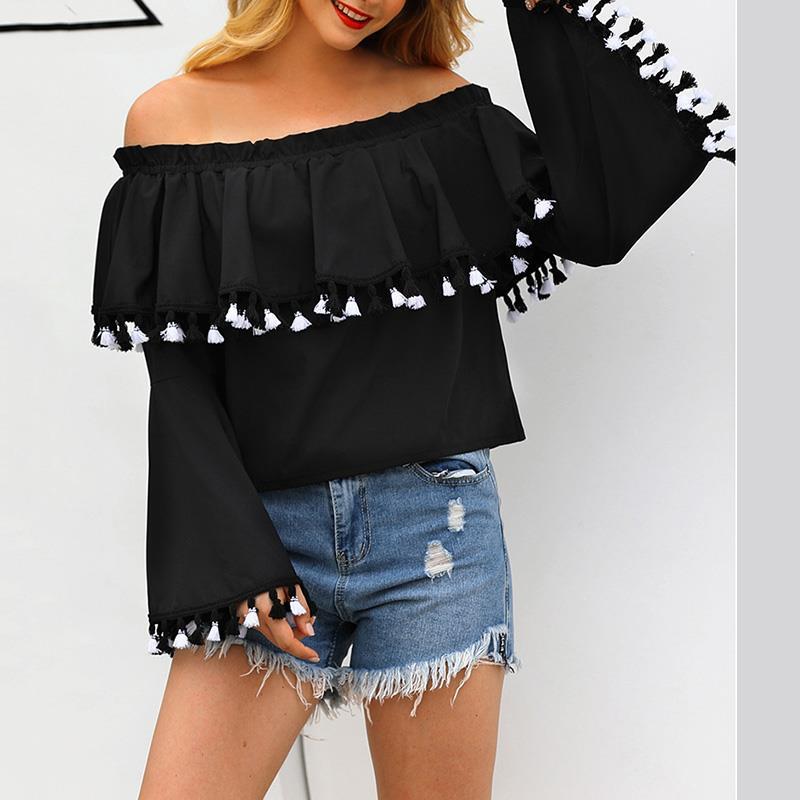 Women' Blouses & Shirts Tassel Women Blouse Long Sleeve Off Shoulder Ladies Retro Casual White Black Tops Blusas WS9039V
Women' Blouses & Shirts Tassel Women Blouse Long Sleeve Off Shoulder Ladies Retro Casual White Black Tops Blusas WS9039V