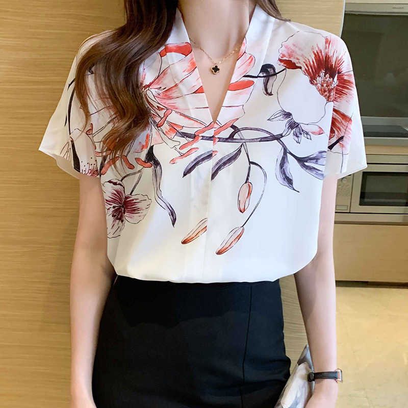 Women' Shirt Summer Floral Blouses for Short Sleeve Tops Printing V-neck Blouse Female Woman Basic Shirts 210604, Picture color
Women' Shirt Summer Floral Blouses for Short Sleeve Tops Printing V-neck Blouse Female Woman Basic Shirts 210604, Picture color