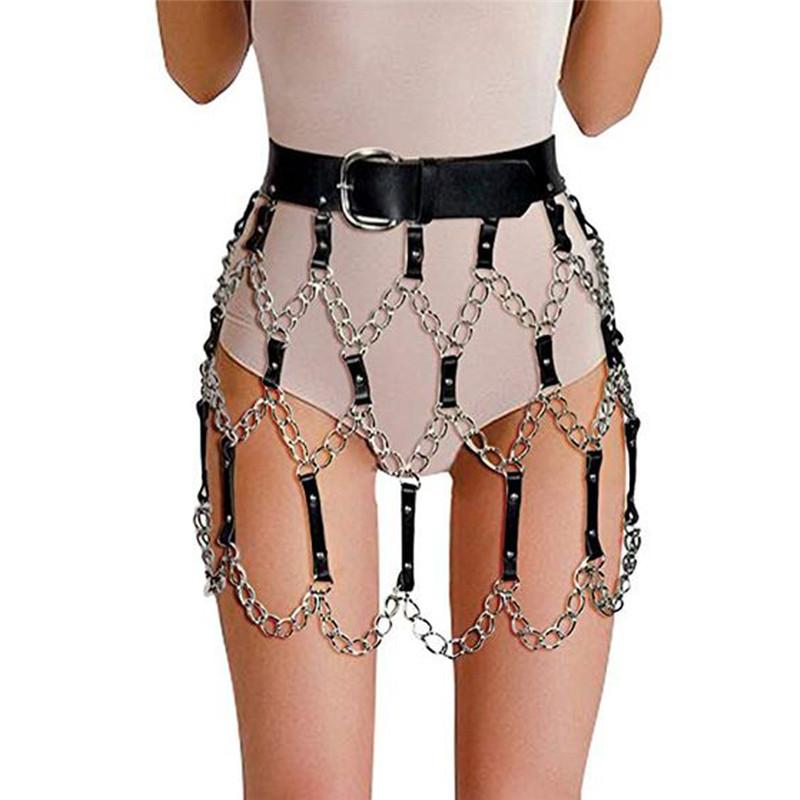 Skirts Gothic Faux Leather Harness Belt Skirt Women Metal Link Chain Patchwork Hollow Out Rave Party Nigh Club Mini, Black
Skirts Gothic Faux Leather Harness Belt Skirt Women Metal Link Chain Patchwork Hollow Out Rave Party Nigh Club Mini, Black