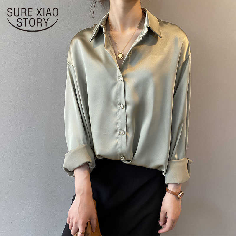 Vintage Blouse Women Fashion Button Up Satin Silk Shirt Autumn Long Sleeve White Shirts Tops Lady Chic Korean Office Shirt 11355 210527, Black
Vintage Blouse Women Fashion Button Up Satin Silk Shirt Autumn Long Sleeve White Shirts Tops Lady Chic Korean Office Shirt 11355 210527, Black