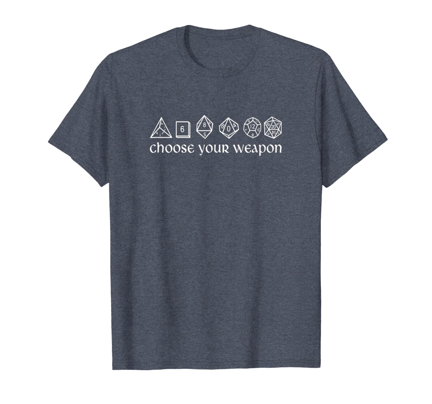 choose your weapon dice t-shirt, White;black