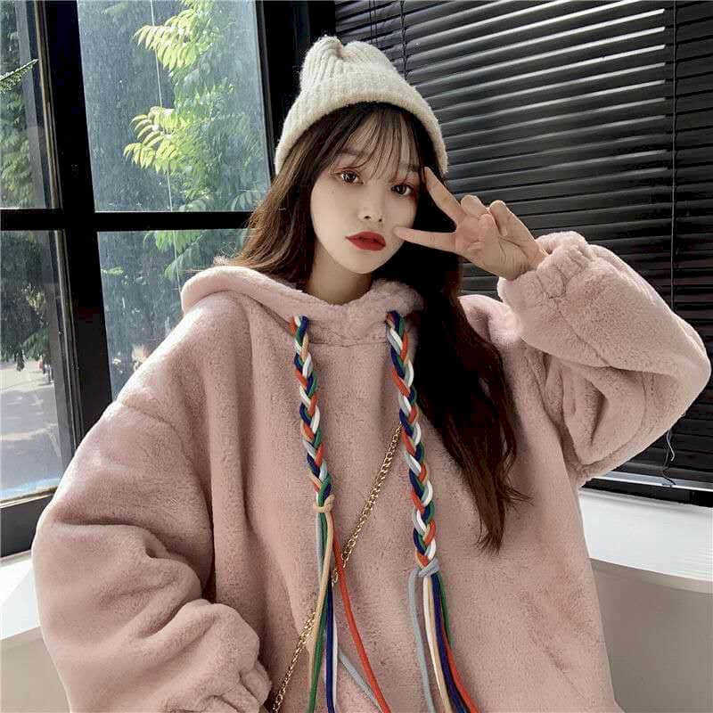 Hoodies women's thickened imitation lamb plush autumn winter Korean student loose small fresh color drawstring jacket cute 210526, Pink
Hoodies women's thickened imitation lamb plush autumn winter Korean student loose small fresh color drawstring jacket cute 210526, Pink