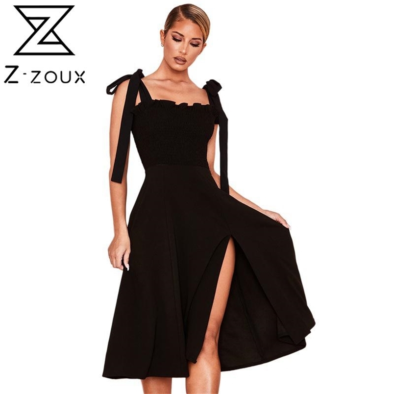 Women Dress Split Sleeveless Black White Vintage Dresses Plus Size Sexy Long Summer 210513