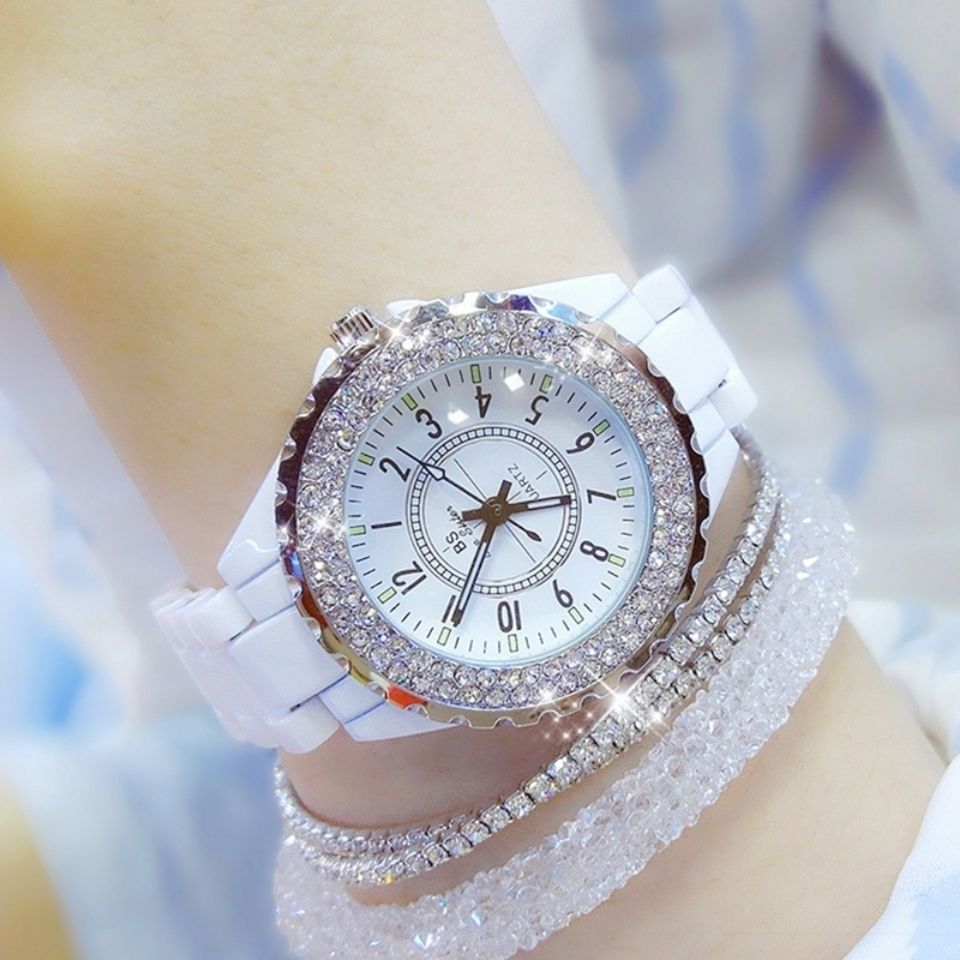 Womens Watch New Elegant Waterproof Student Korean Style Simple Ceramic Watch Womens Full Diamond Size TOPIN Famous Brand, Slivery;brown
Womens Watch New Elegant Waterproof Student Korean Style Simple Ceramic Watch Womens Full Diamond Size TOPIN Famous Brand, Slivery;brown