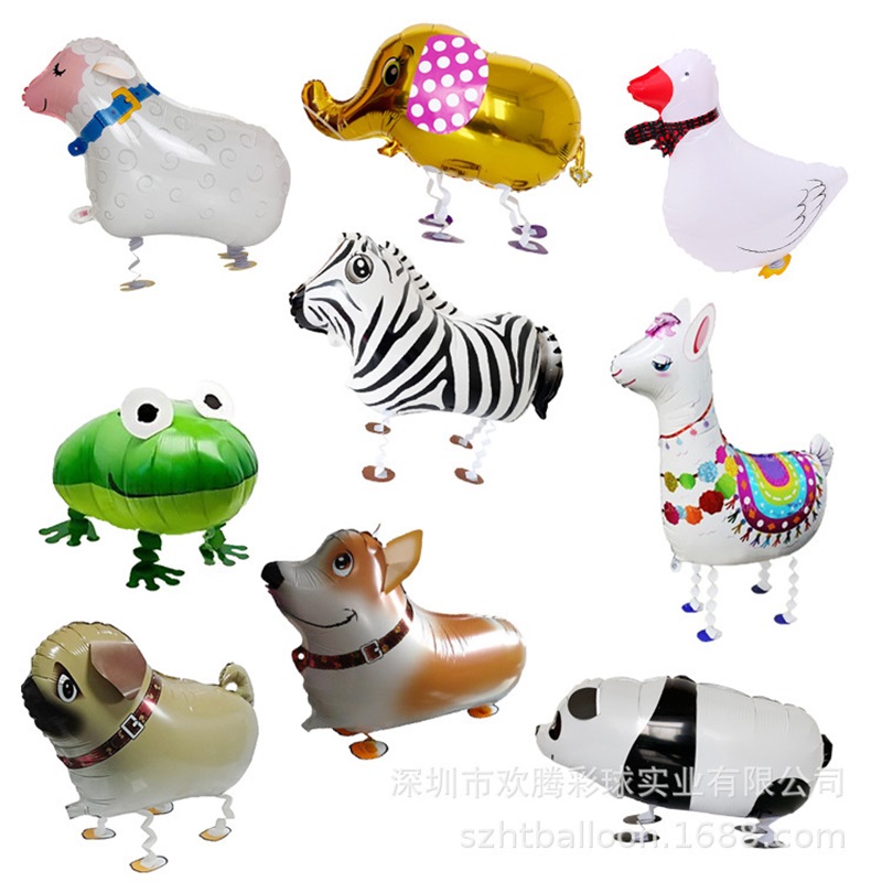 Walking Pet Helium Cartoon Aluminum film Balloons lticolor Lovely forest Animal Balloon Birthday Wedding 227 S2 Free shipping