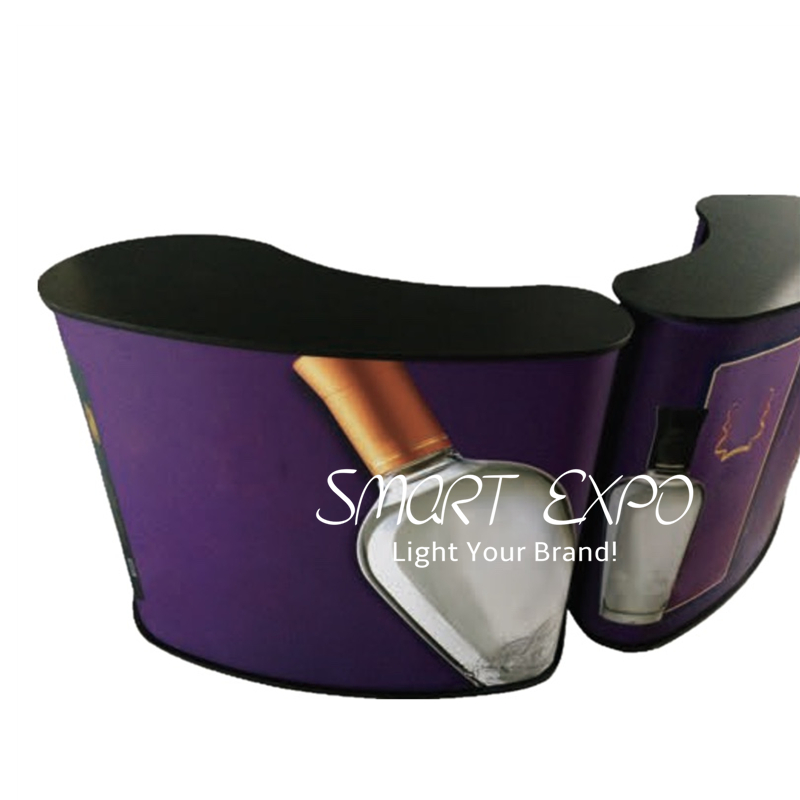 Pop Up Booth Counter Advertising Display Outdoor Promotion Table Teardrop Shape with Custom Graphic Printing