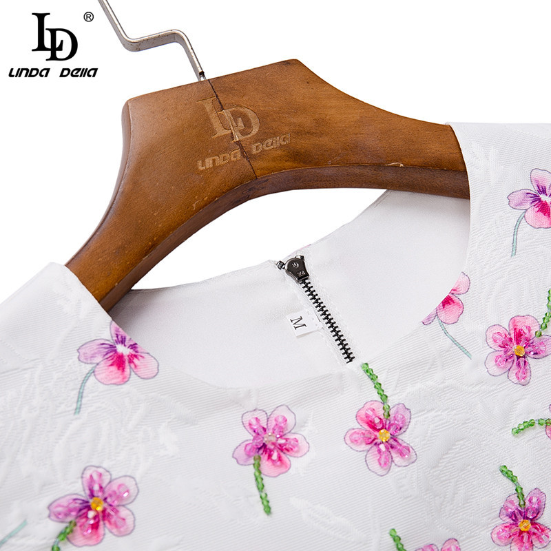 Fashion Runway Summer Vintage Mini Dress Sleeveless Elegant Gorgeous Floral Jacquard Short Dresses Vestidos 210522