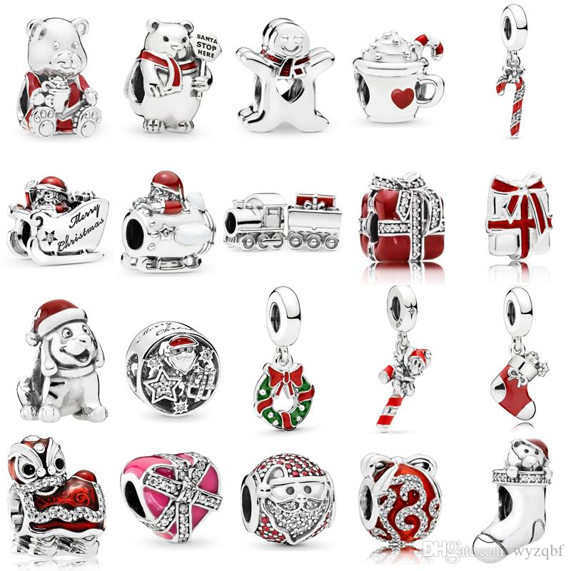925 Sterling Silver Multi Style Santa Claus Charms Christmas Train Charm Cocoa & Candy Cane Bead Fit Pandora Original Bracelets DIY Jewelry Gift
925 Sterling Silver Multi Style Santa Claus Charms Christmas Train Charm Cocoa & Candy Cane Bead Fit Pandora Original Bracelets DIY Jewelry Gift