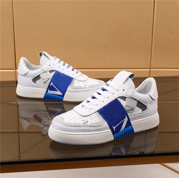 Luxurys Designers Mens Shoes Low-top Calfskin Sneakers Rubber Sole Heat Embossed Causal Shoe Outdoor Sports Trainers With