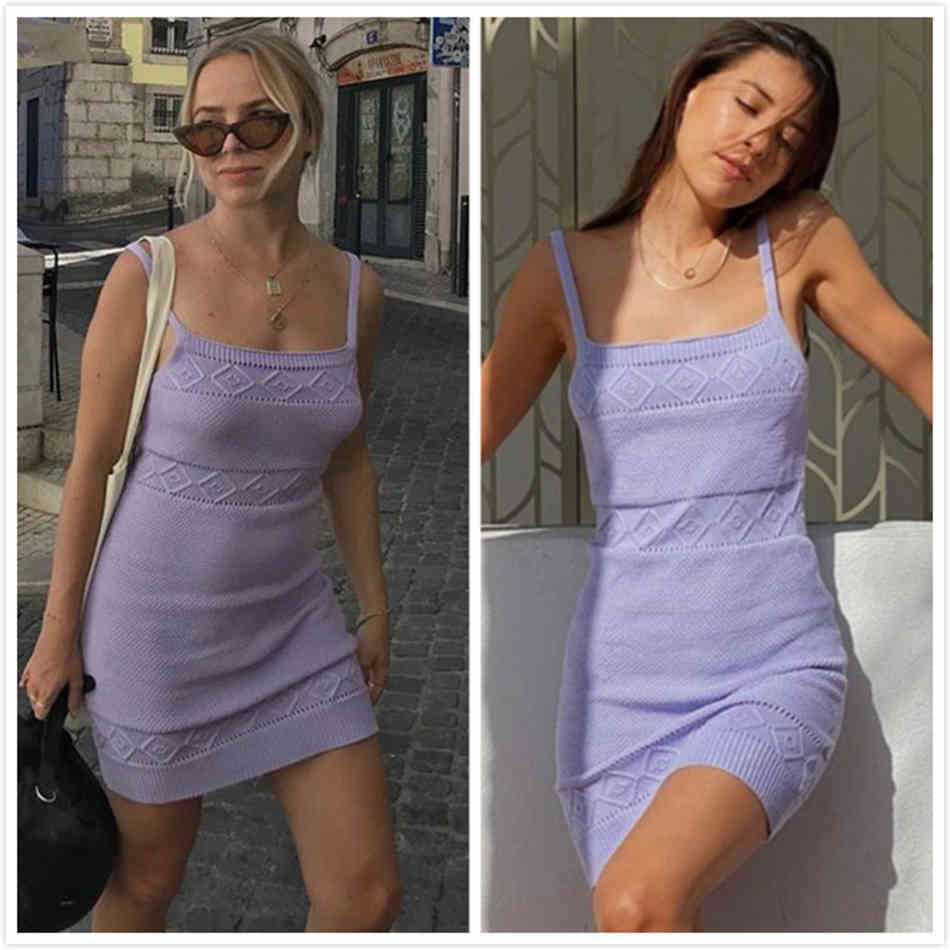 Free Women's Casual Knit Dress Sexy Spaghetti Strap Sleeveless Bodycon Mini Club Vacation Party Vestidos 210524