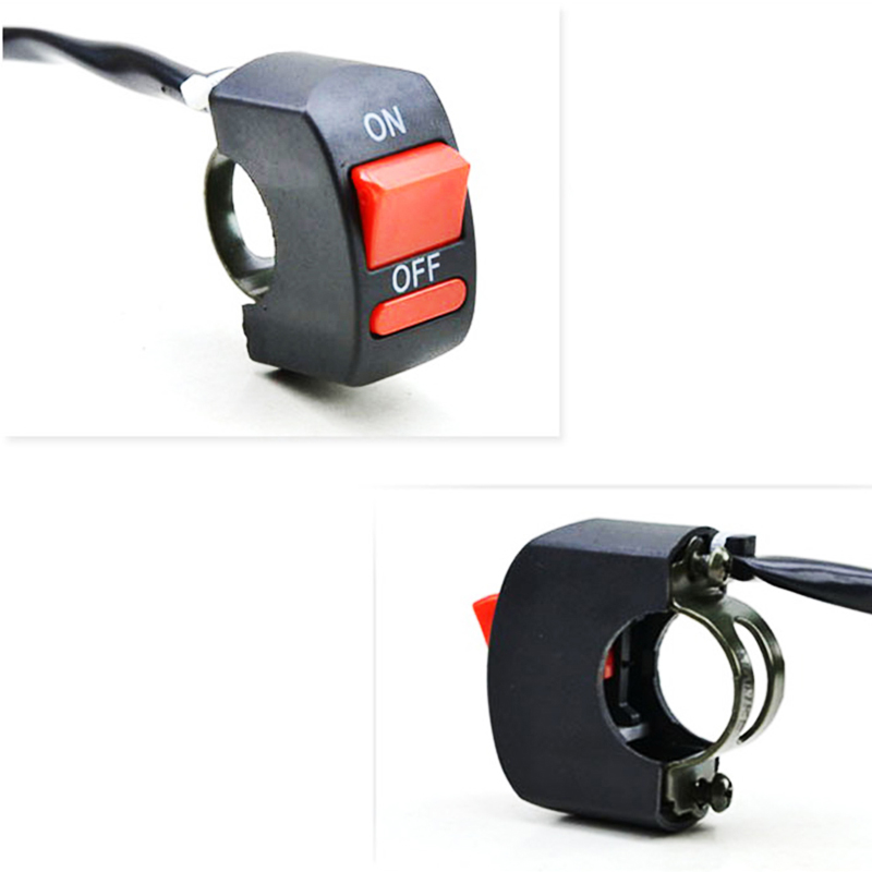 Universal Motorcycle Handlebar Flameout Switch Turn ON/OFF Button Motorcycles Parts For ATV Motobike Electric Vehicle Warning Light DC12V 10A