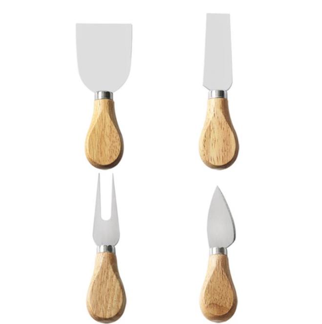 Useful Cheese Tools Set Butter Pizza Slicer Cutter Oak Handle Knife Fork Shovel Kit Graters For Cutting Baking Cheese Board Sets SN361