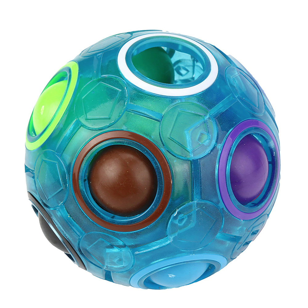Rainbow Ball 3D Puzzle Magic Cube Glow Luminous Fidget Toy Brain Teasers Anti Stress Relief Christmas Gifts Educational Games for Children Kids Adults