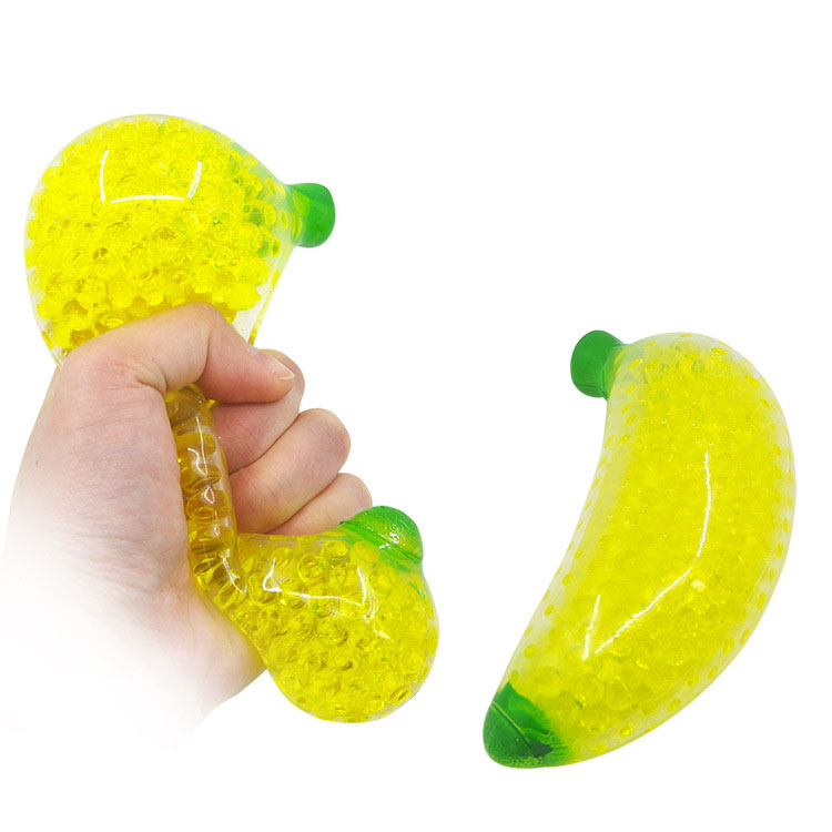 Squishy Banana Fidget Toy Water Beads Squish Ball Anti Stress Venting Balls Funny Squeeze Toys Stress Relief Decompression Toys Anxiety Reliever