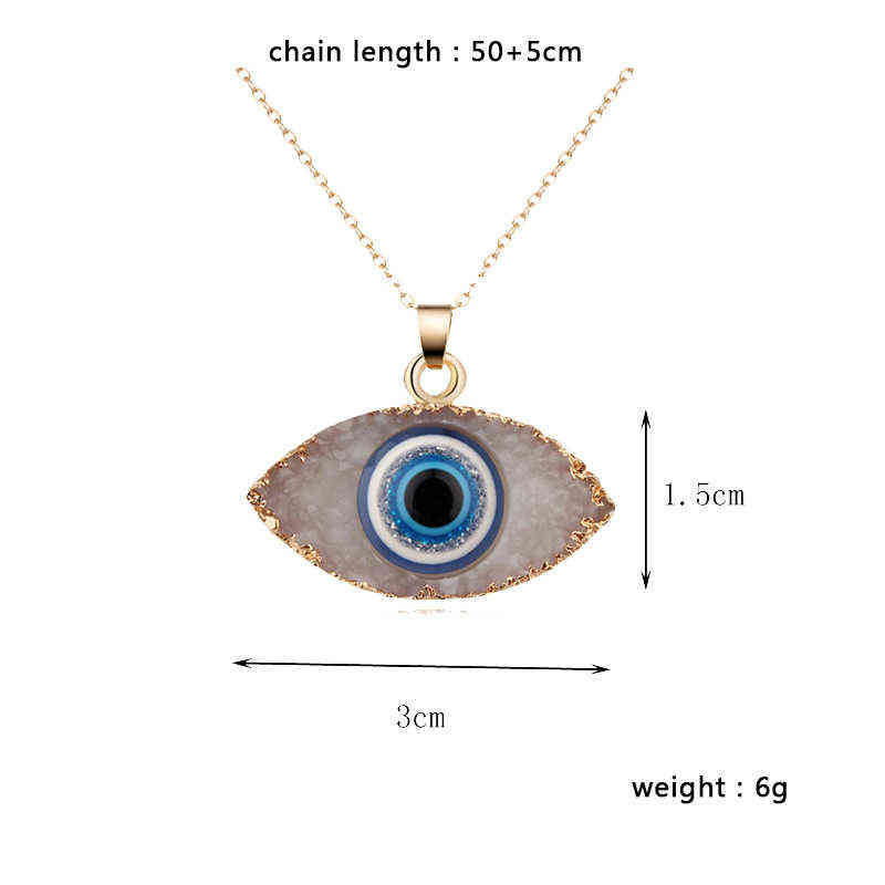 Bohemian Vintage Turkish Evil Eye Pendant Necklace Fashion Clavicle Chain Statement Long Necklace Women Jewelry Femme Collares G1206