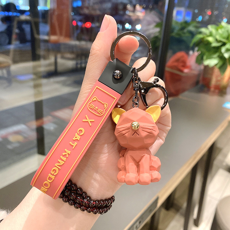 Cat Doll Car Key Chains Rings Holder Silicone Animal Keychains Charms Cartoon Cute Mens Jewelry Accessories Gifts Keyrings for Women Bag Pendant