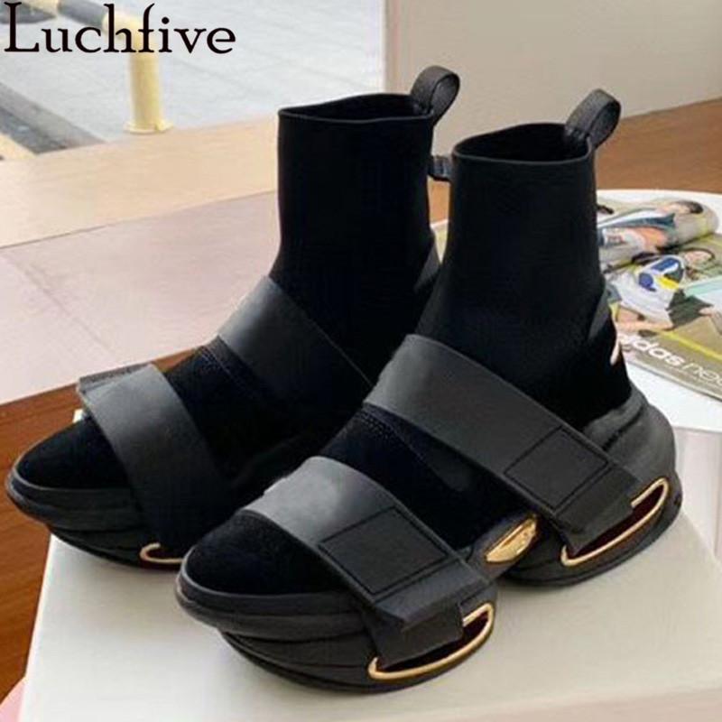 Boots Spring Designer Knitted Ankle Women Shoes Platform Stretch Flat Casual Brand Height Increased For, Black
Boots Spring Designer Knitted Ankle Women Shoes Platform Stretch Flat Casual Brand Height Increased For, Black