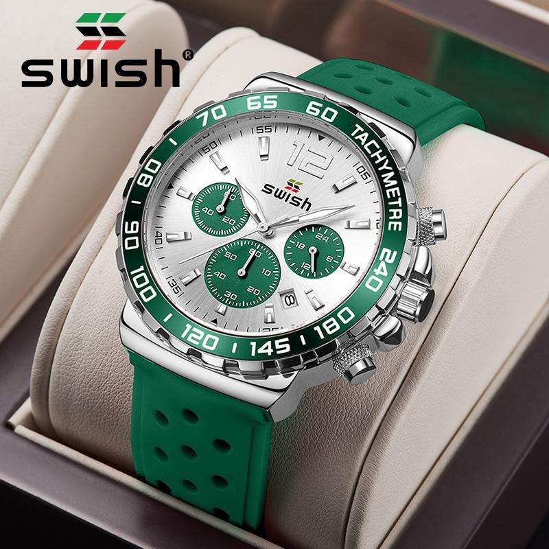 Wristwatches SWISH Quartz Watches Men Top Sport Silicone Wrist Men's Business Watch Male Chronograph Clock Relogio Masculino, Red
Wristwatches SWISH Quartz Watches Men Top Sport Silicone Wrist Men's Business Watch Male Chronograph Clock Relogio Masculino, Red
