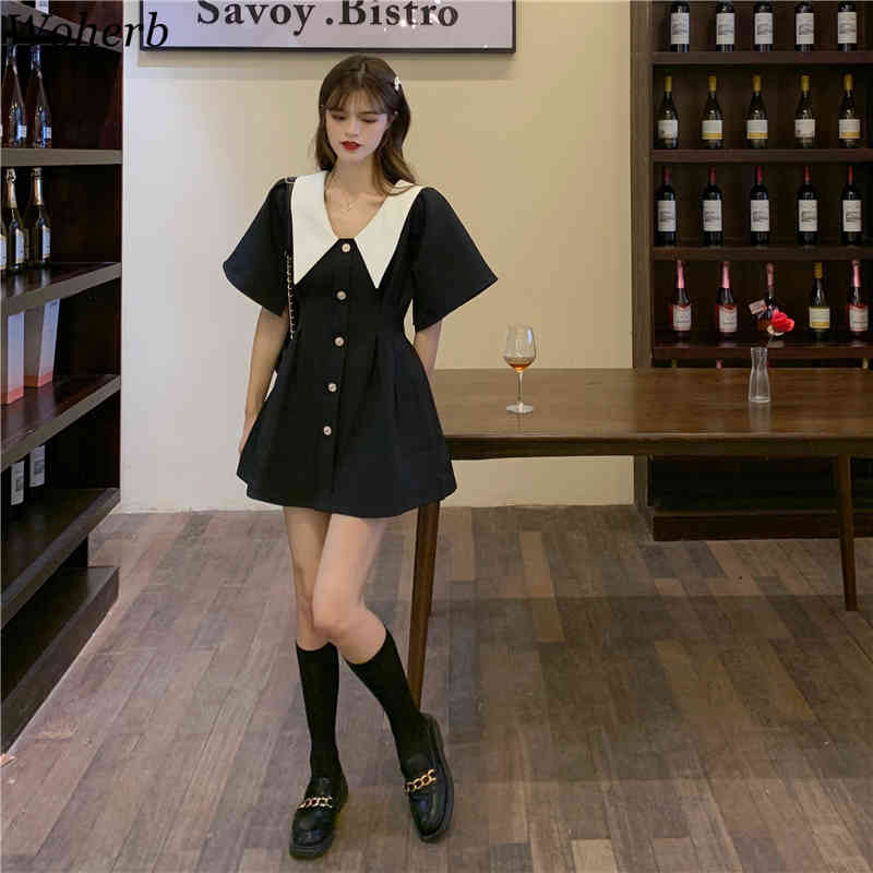 Summer Kawaii Dress Women Vintage Elegant Party Female Japanese Lolita Sweet Short Sleeve 210519