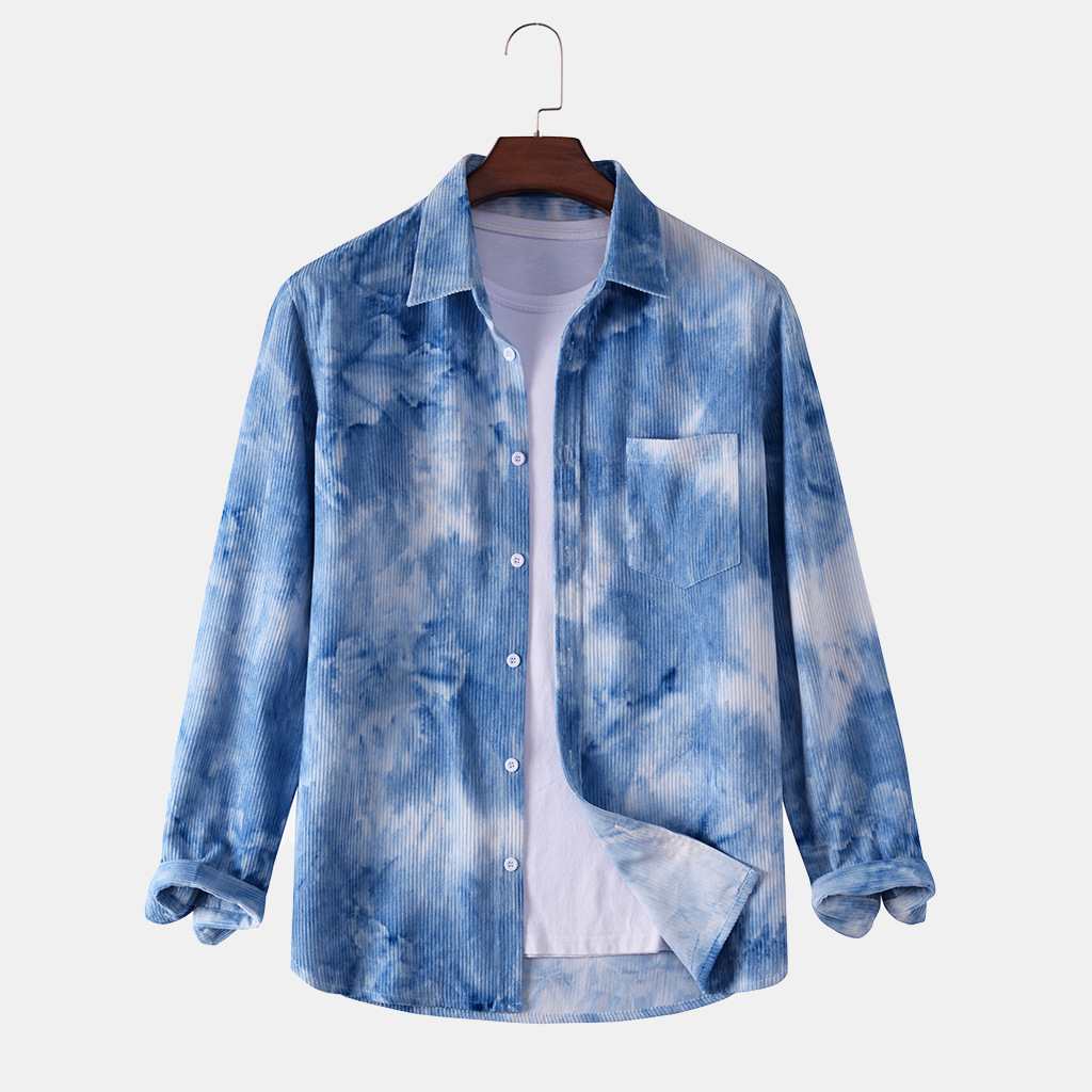 Men' Casual Shirts European and American Long-sleeved Fashion Striped Pattern Printed Lapel Top T0694 B1W6, Blue
Men' Casual Shirts European and American Long-sleeved Fashion Striped Pattern Printed Lapel Top T0694 B1W6, Blue
