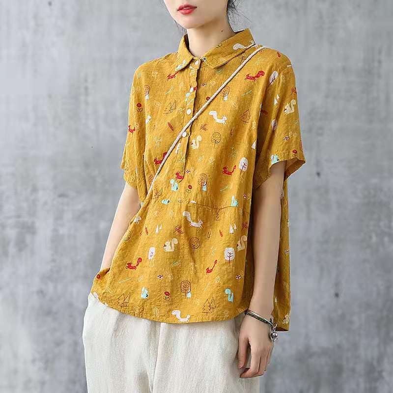 Women's Blouses & Shirts Arrival Summer Women Loose Casual Short Sleeve Turn-down Collar Blouse All-matched Button Cotton Linen Pr, Dark blue
Women's Blouses & Shirts Arrival Summer Women Loose Casual Short Sleeve Turn-down Collar Blouse All-matched Button Cotton Linen Pr, Dark blue