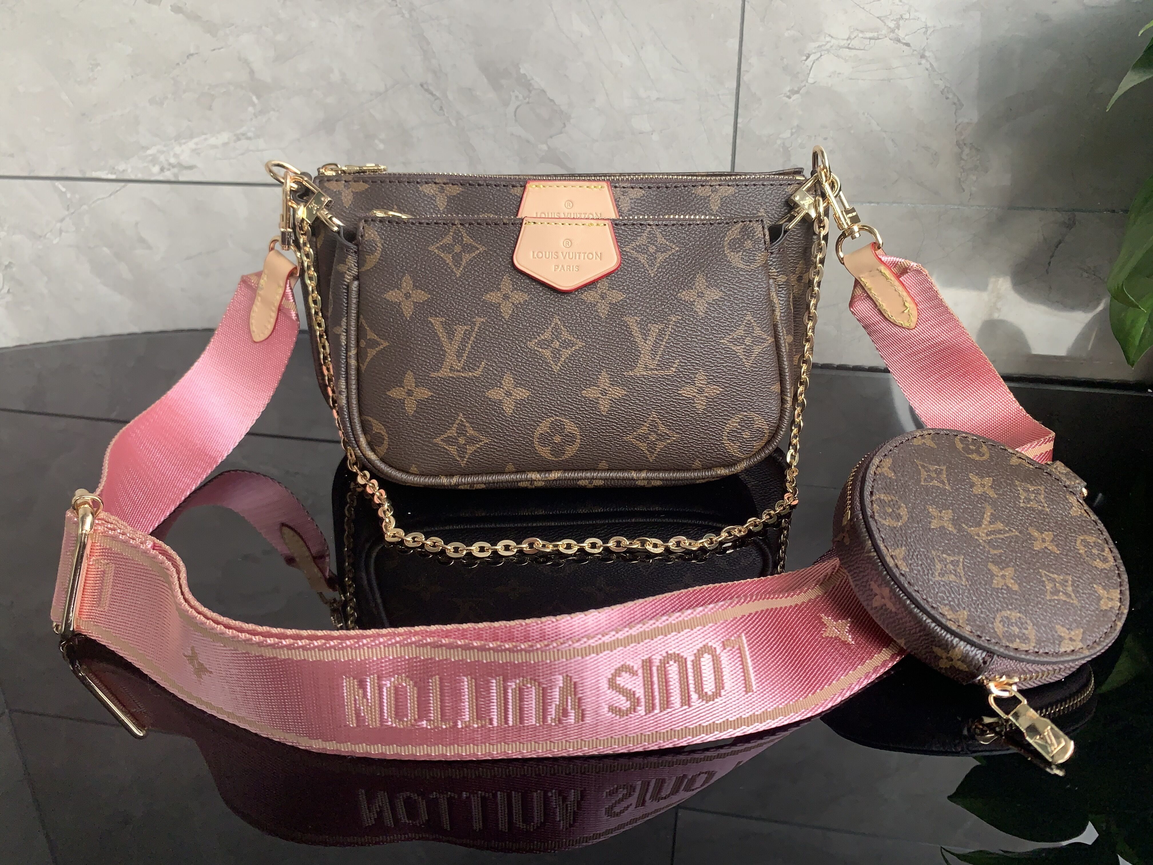 LOUIS VUITTON LV GG Brand Shoulder Bags Multi Pochette Accessoires Purses Women Luxury Fashion Favorite Mini 3pcs set Combination Handbags Crossbody Bag With box, Pink
LOUIS VUITTON LV GG Brand Shoulder Bags Multi Pochette Accessoires Purses Women Luxury Fashion Favorite Mini 3pcs set Combination Handbags Crossbody Bag With box, Pink