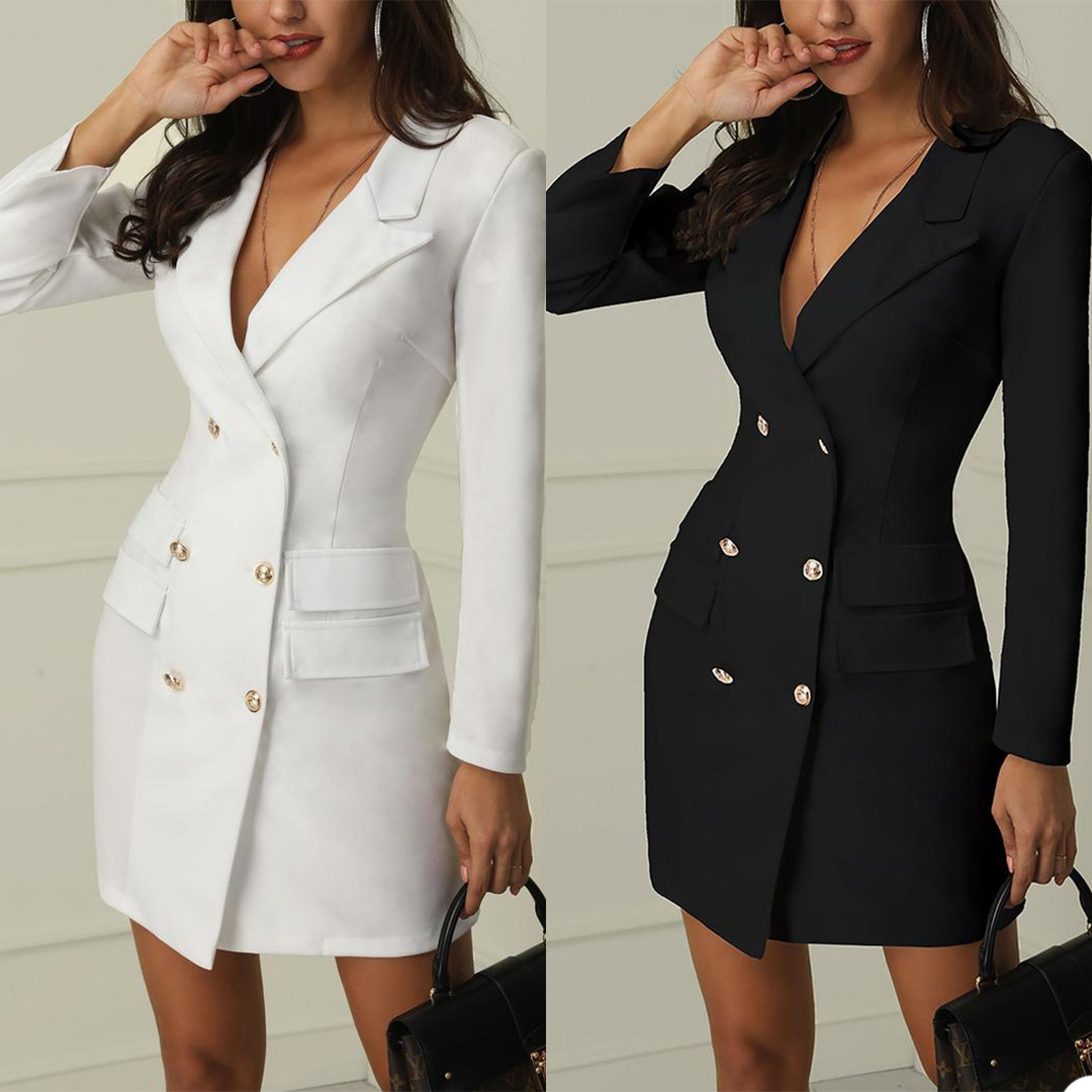 White Black Slim Fit Blazer Dress Suits Long Sleeve Bride Wedding Outfits Leisure Evening Party Wear