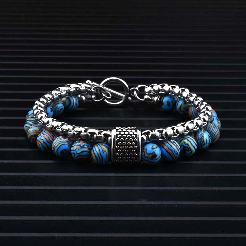 Natural Stone beads Men bracelet stainless steel mens jewelry pulseras chain bracelets homme bijoux hippie armband bileklik, Black
Natural Stone beads Men bracelet stainless steel mens jewelry pulseras chain bracelets homme bijoux hippie armband bileklik, Black