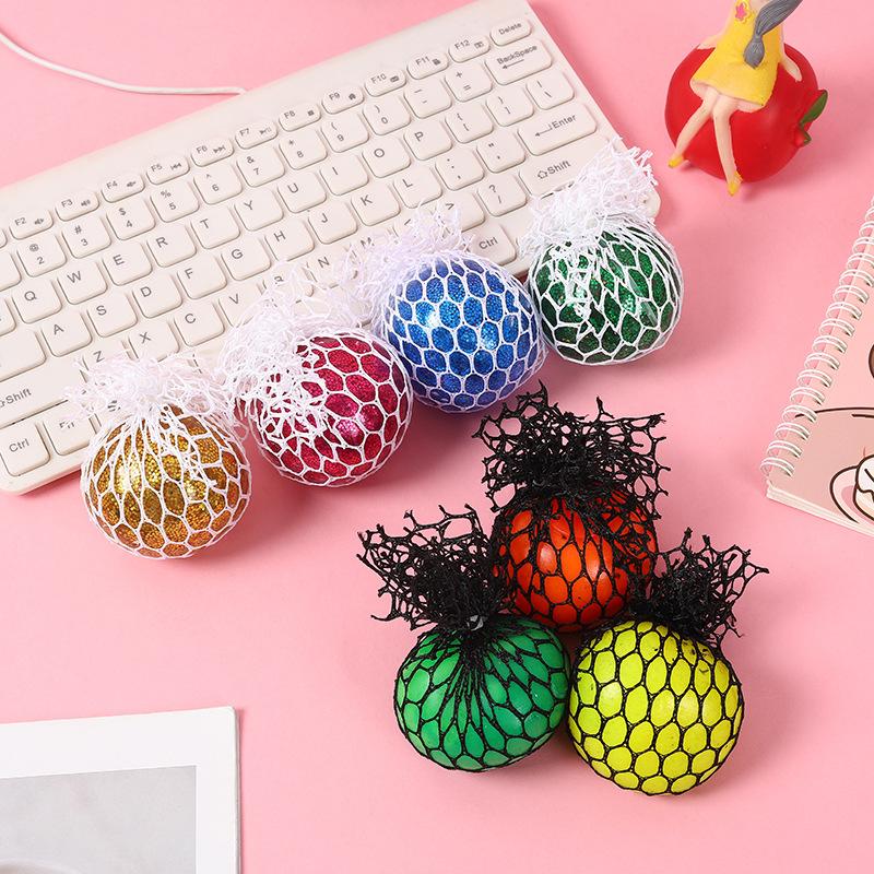 5PCS 6CM Fidget Toys Colorful Mesh Squishy Grape Anti Stress Balls Squeeze Toys Decompression Anxiety Venting gift for kids
5PCS 6CM Fidget Toys Colorful Mesh Squishy Grape Anti Stress Balls Squeeze Toys Decompression Anxiety Venting gift for kids
