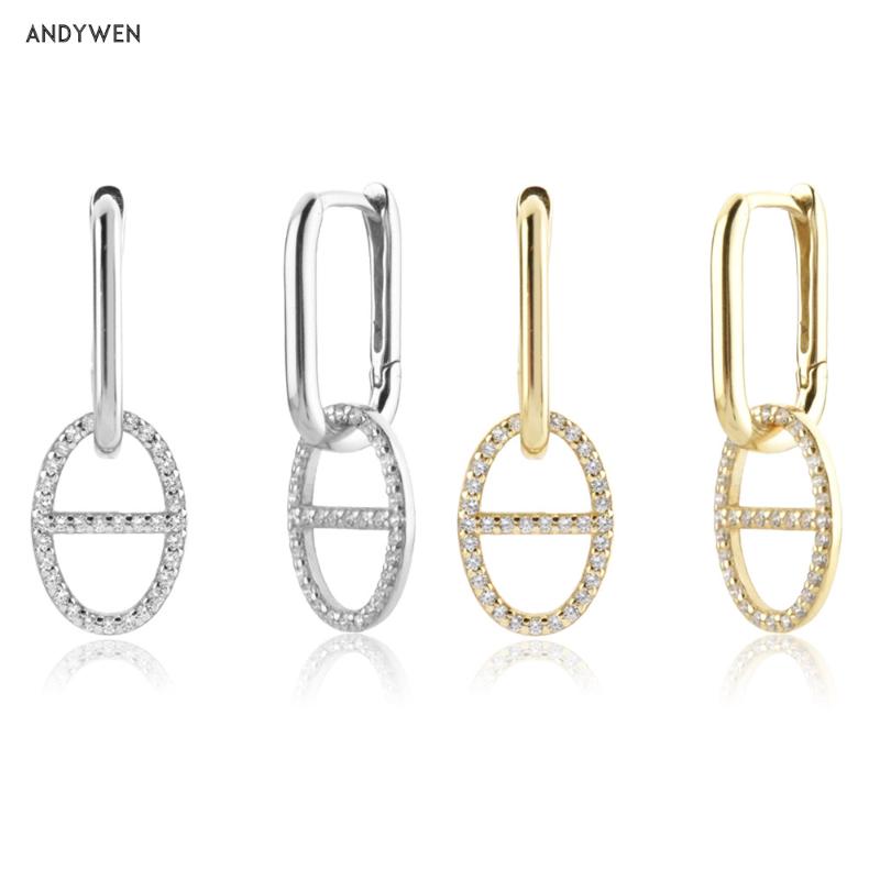Dangle & Chandelier ANDYWEN 100% 925 Sterling Silver Gold Circle Drop Earring Loops Rock Punk Two Round Oval Fine Jewelry 2021 Women Wedding
Dangle & Chandelier ANDYWEN 100% 925 Sterling Silver Gold Circle Drop Earring Loops Rock Punk Two Round Oval Fine Jewelry 2021 Women Wedding