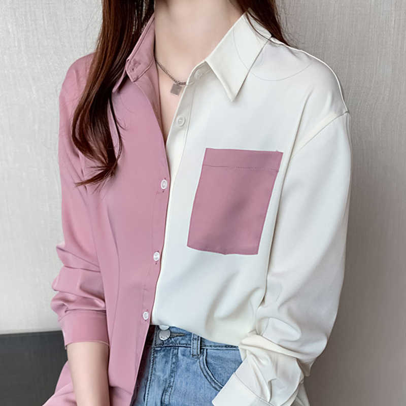 Long Sleeve Pockets Chiffon Blouse Shirt Blouse Women Blusas Mujer De Moda Turn Down Collar Office Blouse Tops Blusa D630 210602, Pink
Long Sleeve Pockets Chiffon Blouse Shirt Blouse Women Blusas Mujer De Moda Turn Down Collar Office Blouse Tops Blusa D630 210602, Pink