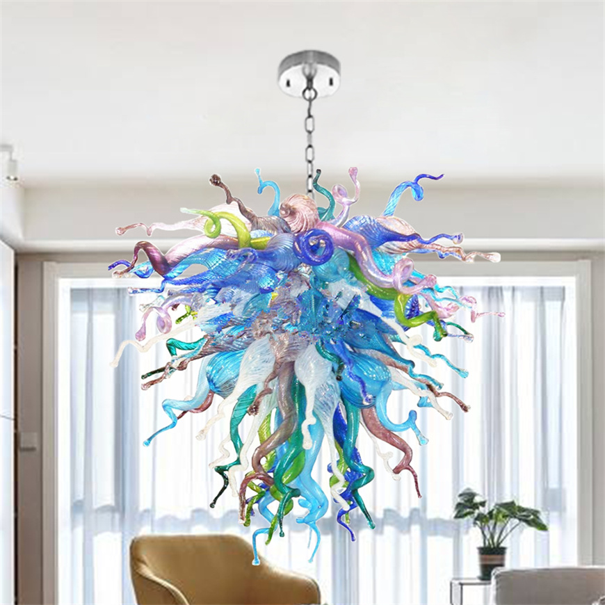 Nordic modern pendant lamps flower plates chandelier for the kitchen multi colored hand made blown glass chandeliers led art light luxury 90cm wide and 100cm high
Nordic modern pendant lamps flower plates chandelier for the kitchen multi colored hand made blown glass chandeliers led art light luxury 90cm wide and 100cm high