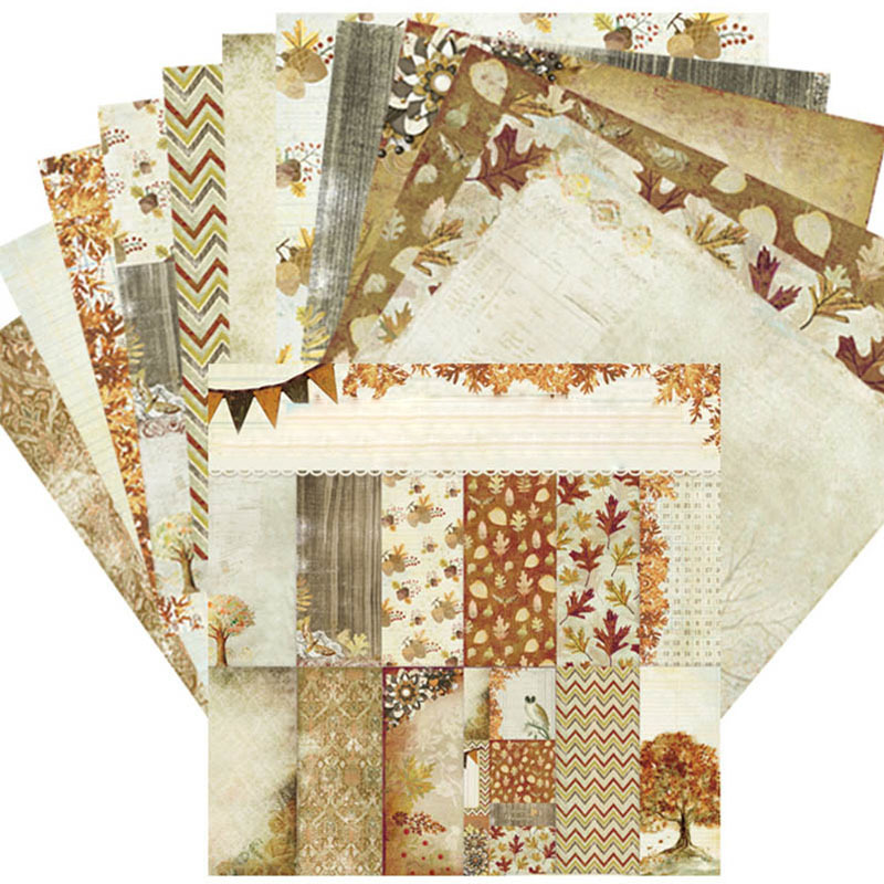 Scrapbooking Paper Single-side Printed Craft Gift Wrapping Papers Nostalgia Background Pad Handmade DIY Decorative